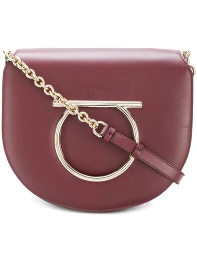 Gancini flap satchel bag