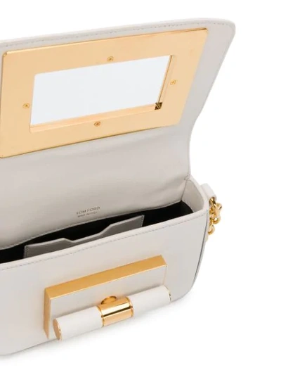 Shop Tom Ford Flip Lock Shoulder Bag In White