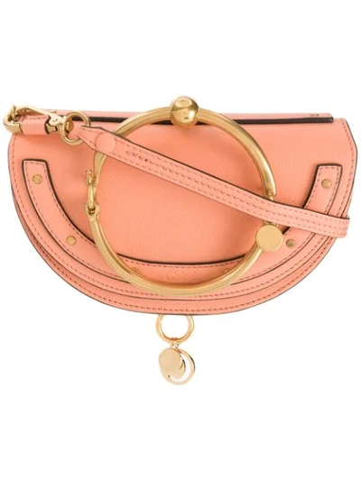 Shop Chloé Nile Minaudière Bracelet Bag In Orange