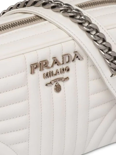 Shop Prada Diagramme Leather Cross In White