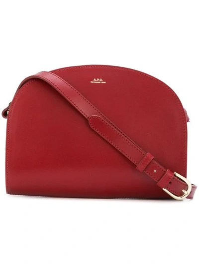 Shop Apc Demi Lune Crossbody Bag In Red