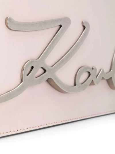 Shop Karl Lagerfeld K/signature Shoulder Bag - Pink