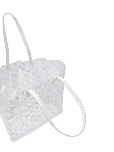 Shop Stella Mccartney Transparent Medium Tote Bag In White
