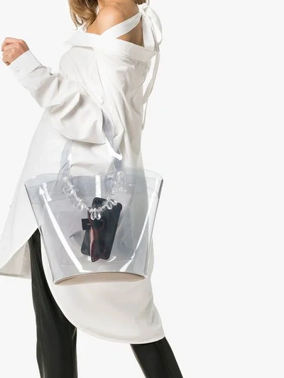 SIMONE ROCHA TRANSPARENT BEADED PVC TOTE BAG - 大地色