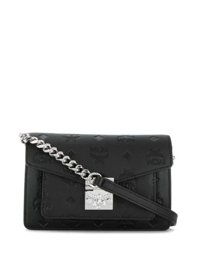 Shop Mcm Embossed Logo Belt Bag In Black