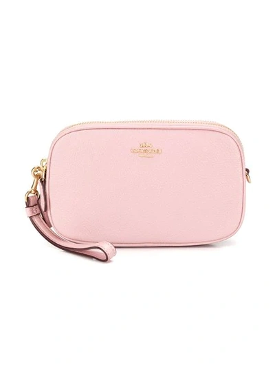 Shop Coach Pebbled Leather Crossbody Bag In Pink
