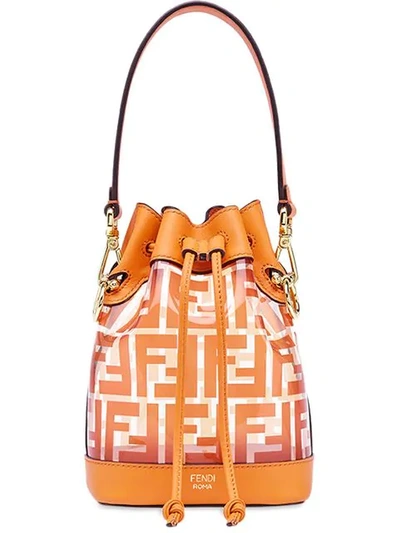 Shop Fendi Mon Tresor Mini Bucket Bag In Orange