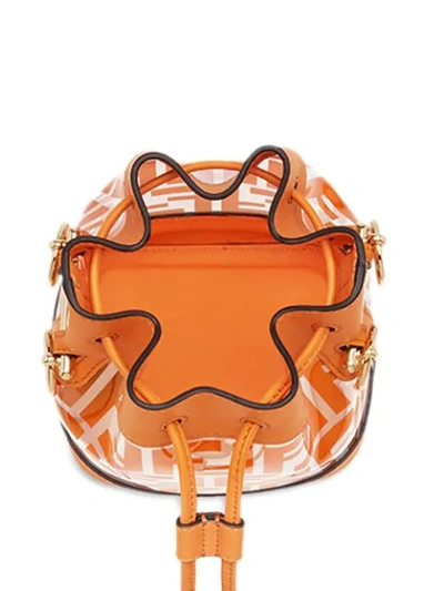 Shop Fendi Mon Tresor Mini Bucket Bag In Orange