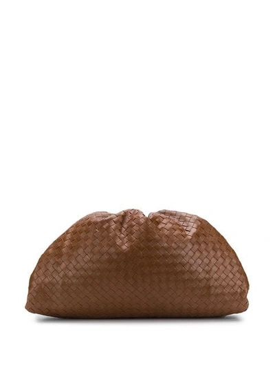 Shop Bottega Veneta Woven Clutch - Brown