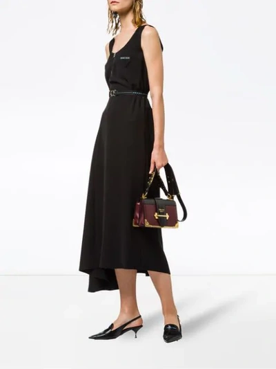 Prada Cahier Leather Shoulder Bag In Red