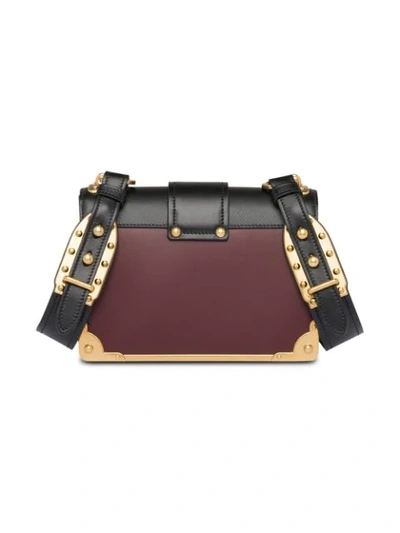 Shop Prada Cahier Leather Shoulder Bag In Red