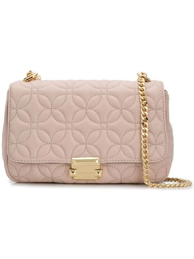 Shop Michael Michael Kors Sloan Floral Quilted Shoulder Bag In Pink