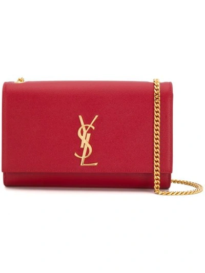 Shop Saint Laurent Kate Medium Shoulder Bag In Red