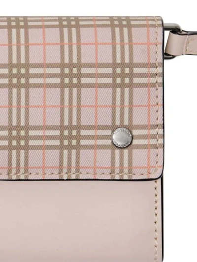 Shop Burberry Small Scale Check Wallet With Detachable Strap In Ice Pink
