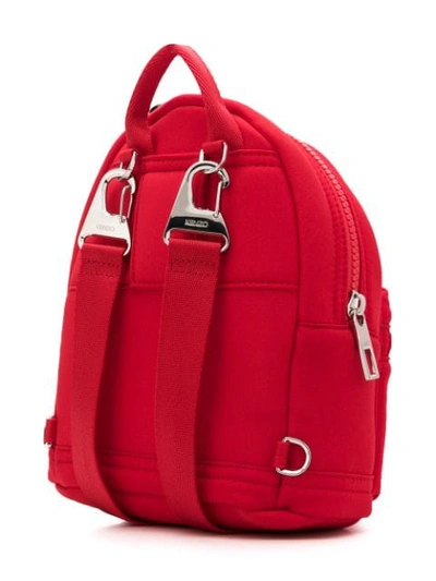 Shop Kenzo Logo Embroidered Backpack In Red