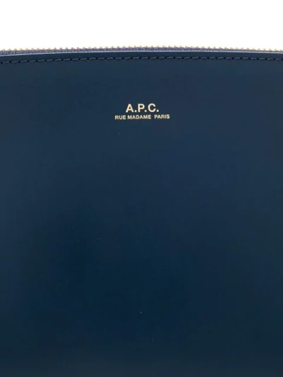 Shop Apc A.p.c. Zipped Clutch - Blue