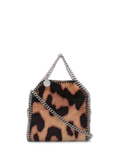 Shop Stella Mccartney Leopard Falabella Tote In Brown