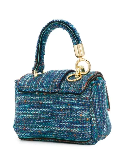 Shop Alila Mini Tweed Tote Bag In Blue