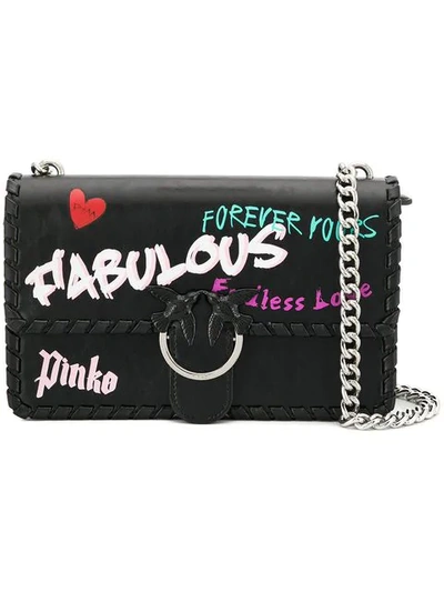 Shop Pinko Love Fabulous Shoulder Bag - Black