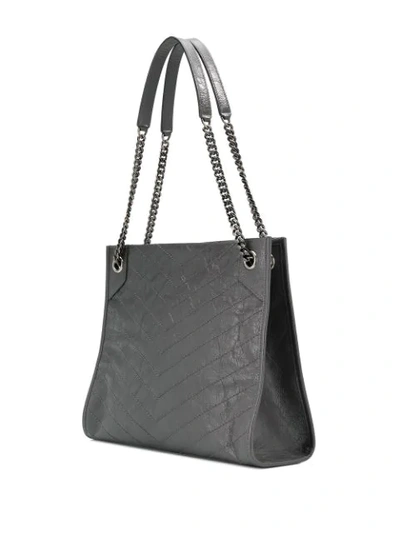 Shop Saint Laurent Medium Niki Shopper Bag In Grey