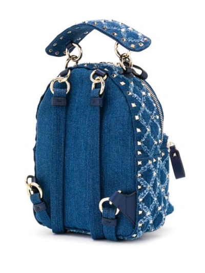 Shop Valentino Garavani Mini Rockstud Spike Backpack In Blue