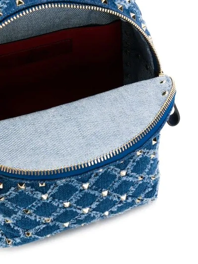 Shop Valentino Garavani Mini Rockstud Spike Backpack In Blue