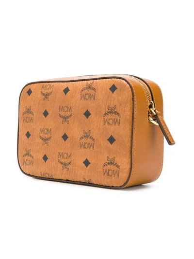 Shop Mcm Monogram Shoulder Bag In Brown