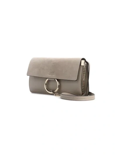 Shop Chloé Small Grey Faye Shoulder Bag In Neutrals