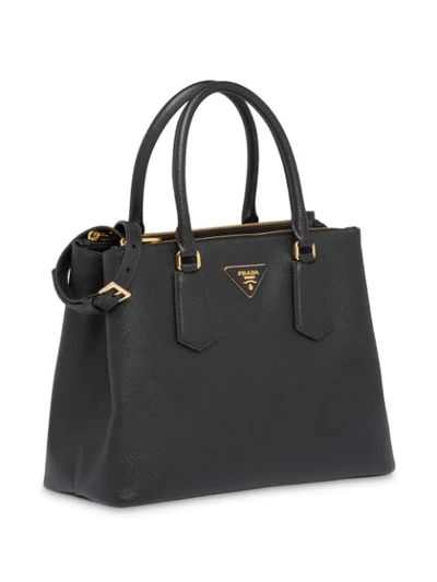 Shop Prada Galleria Top Handle Bag In Black