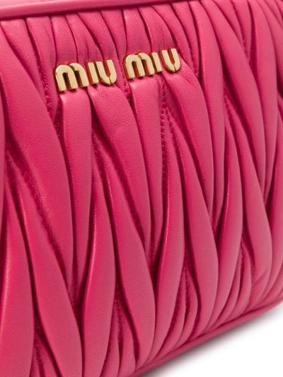 Shop Miu Miu Matelassé Camera Bag In Pink