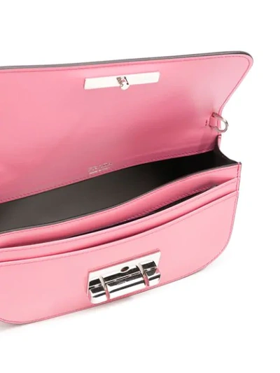 Shop Prada Foldover Top Crossbody Bag In Pink