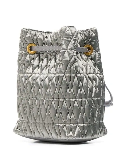 Shop Furla Stasy Cometa Small Velvet Bag In Grey