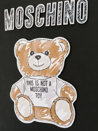 Shop Moschino Teddy Bear Clutch Backpack In 2555 Nero