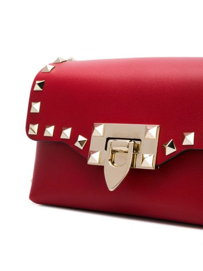 Shop Valentino Garavani Rockstud Shoulder Bag - Red