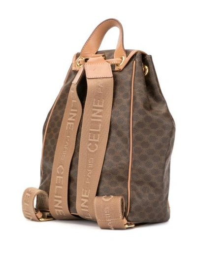Shop Celine Macadam Backpack Hand Bag In Brown