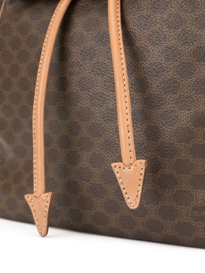 Shop Celine Macadam Backpack Hand Bag In Brown