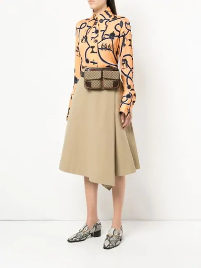 Pre-owned Celine Macadam Pattern Belt Bag In Brown