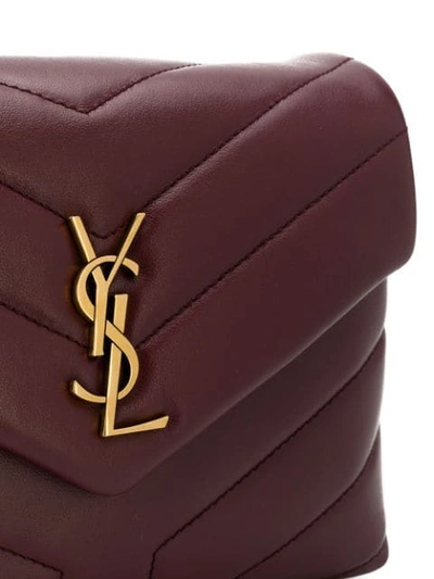 Shop Saint Laurent Lou Lou Logo Plaque Shoulder Bag In Red