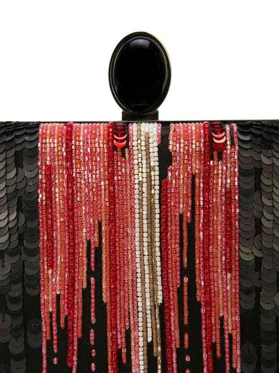 Shop Oscar De La Renta Beaded Clutch Bag In Black