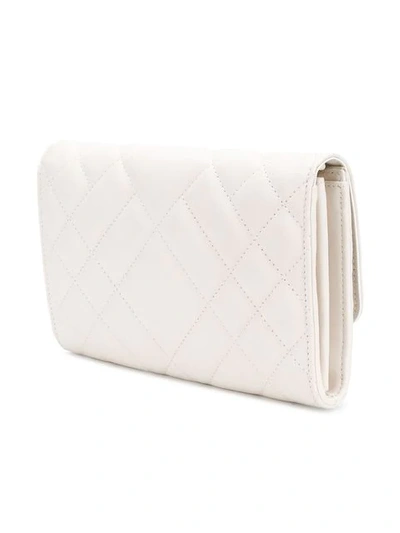 Shop Versace Quilted Medusa Clutch Bag In White