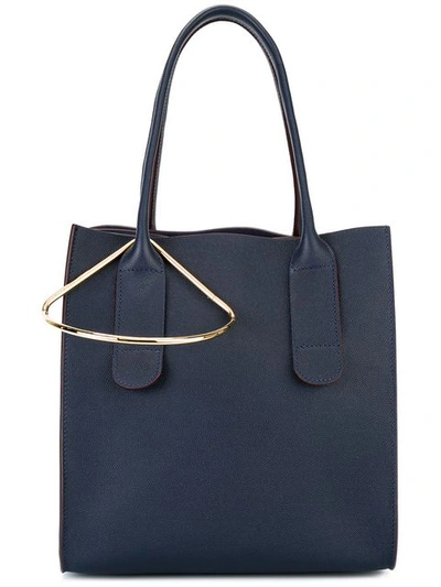 Shop Roksanda Tote Bag With Gold Tone Detail In Navy