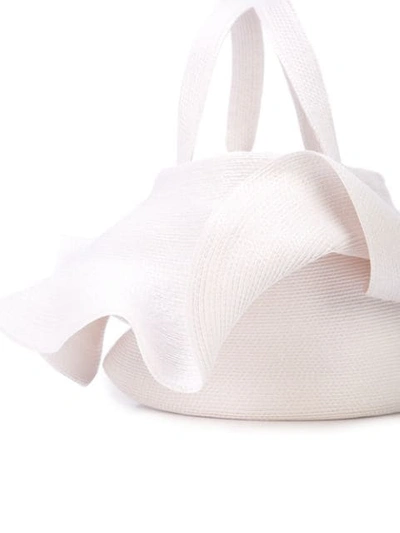 Shop Rosie Assoulin Small Woven Tote Bag In White