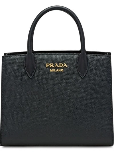 Shop Prada Saffiano Leather Mini Handbag In Black