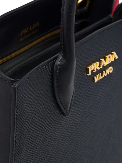 Shop Prada Saffiano Leather Mini Handbag In Black