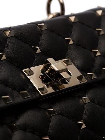 Shop Valentino Rockstud Shoulder Bag In Black