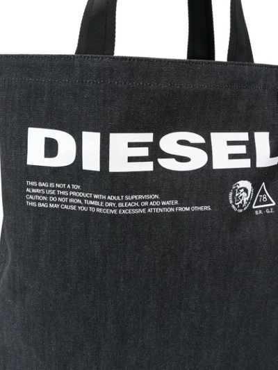 Shop Diesel Handtasche Aus Denim In Black