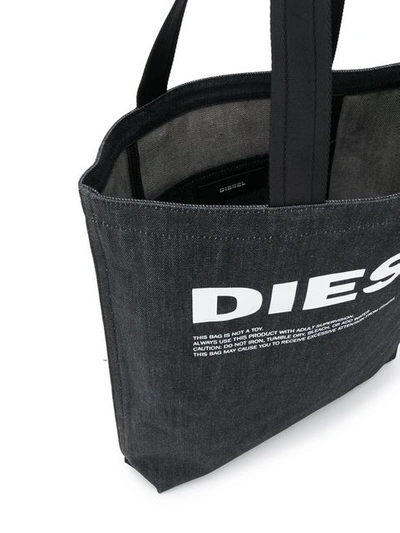 Shop Diesel Handtasche Aus Denim In Black