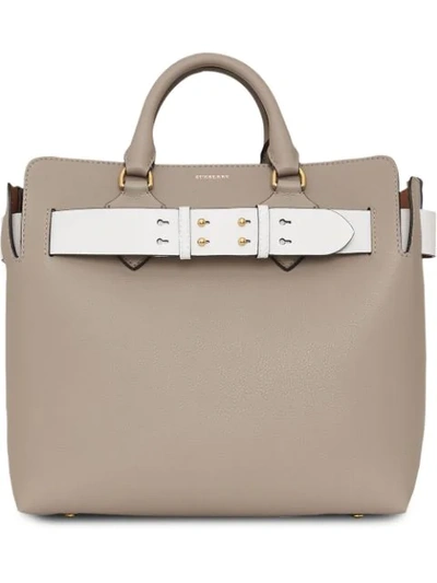 Shop Burberry The Medium Leather Belt Bag In Grey