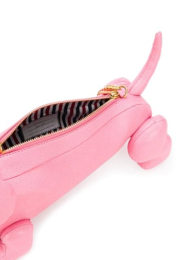 Shop Thom Browne Pebbled Leather Mini Hector Bag In Pink