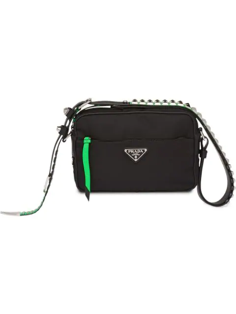 prada studded shoulder bag